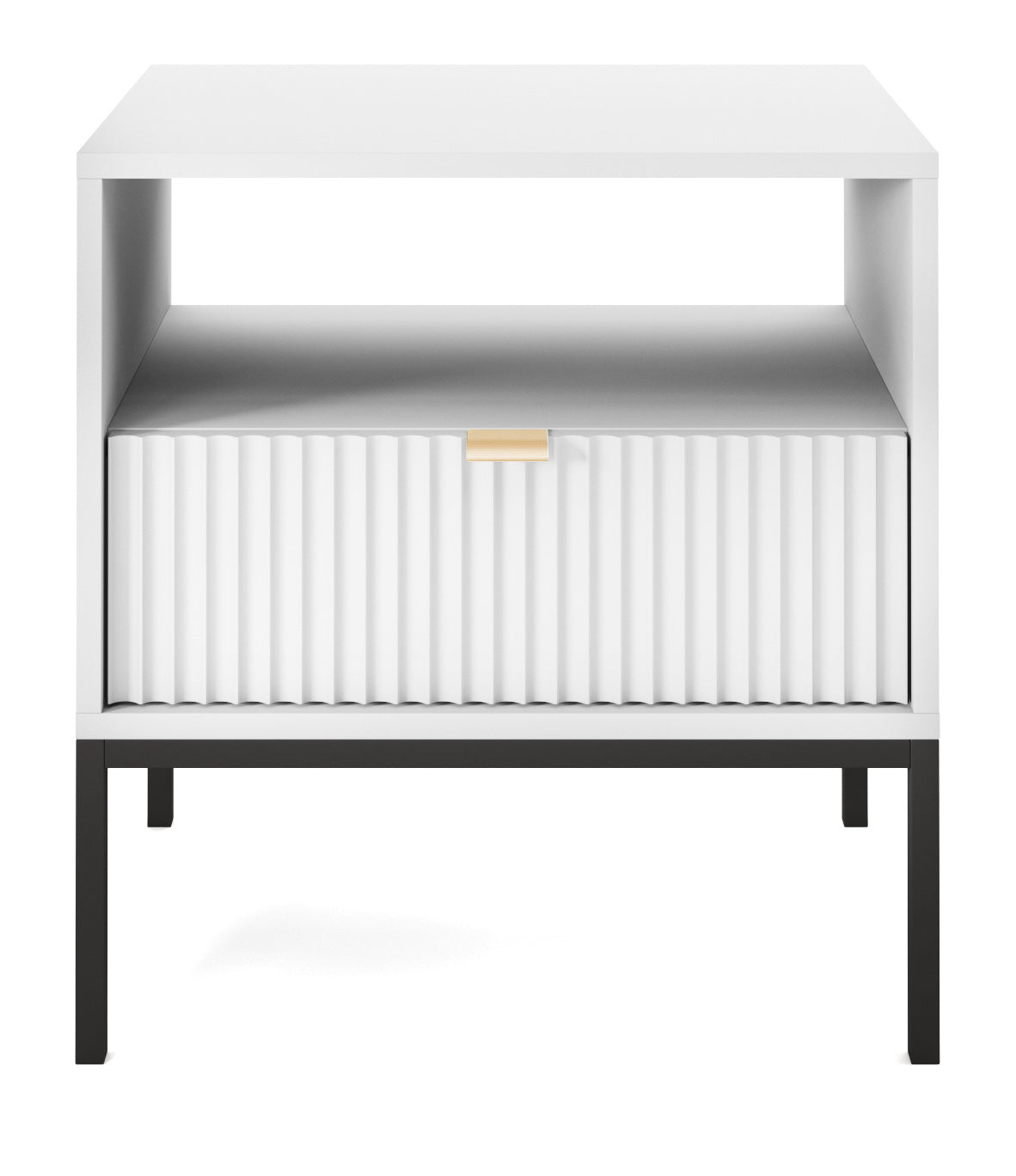 selsey-vellore-nachttisch-54-cm-wei-geriffelte-front-goldener-griff image 6