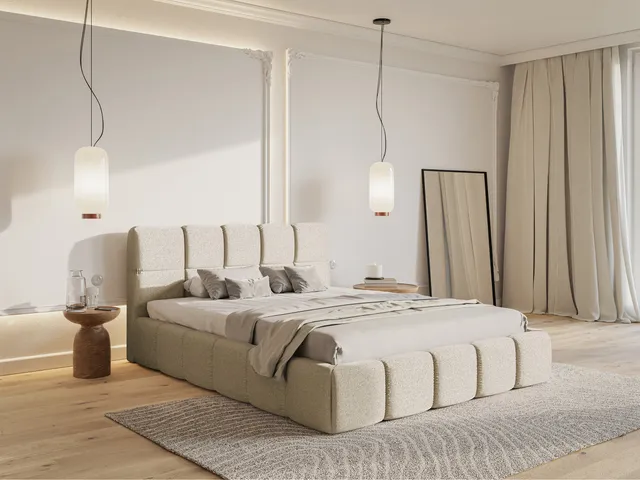selsey-cloudy-polsterbett-140x200-cm-hellbeige-chenille-wasserabweisend image 1