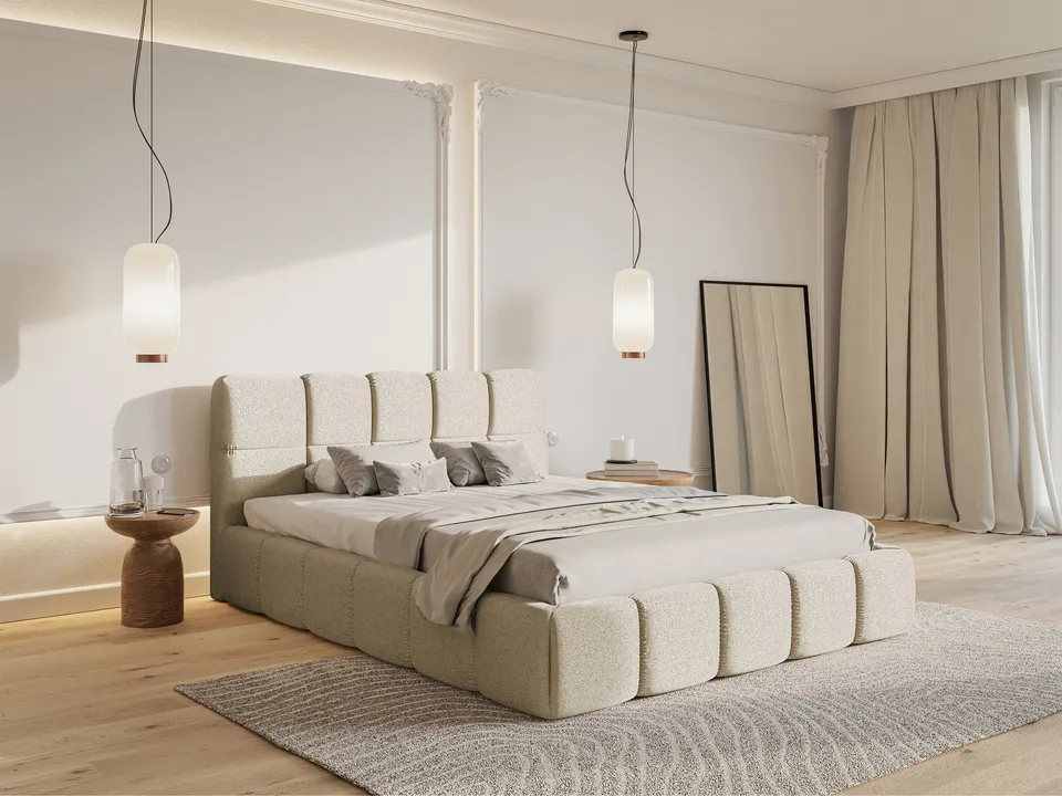 selsey-cloudy-polsterbett-140x200-cm-hellbeige-chenille-wasserabweisend image 1