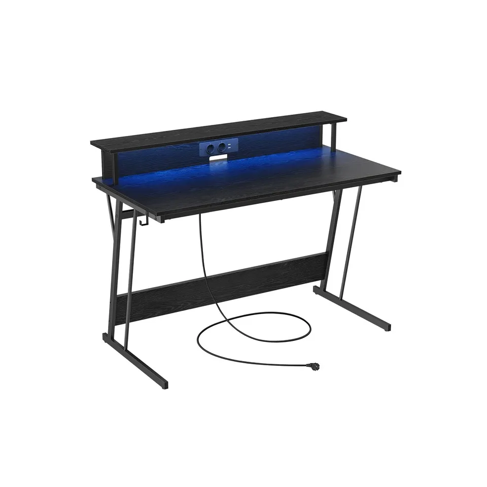 vasagle-gaming-tisch-mit-steckdosenleiste-und-led-beleuchtung image 1