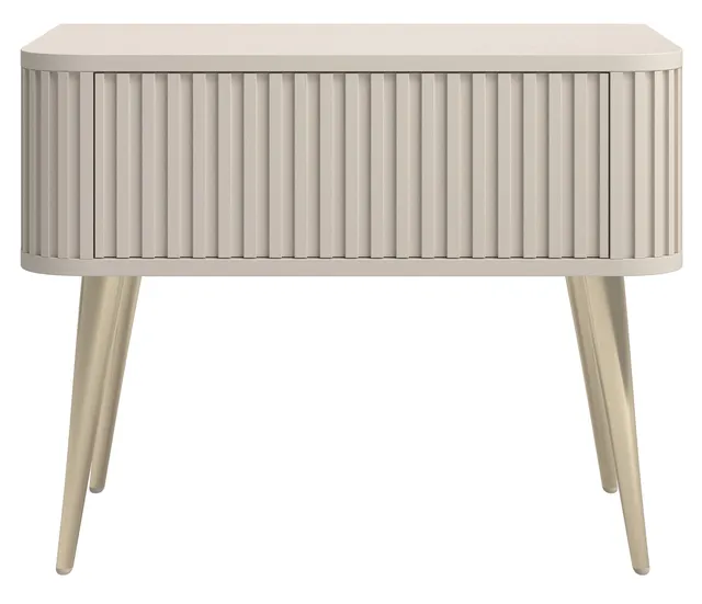 selsey-ovarlo-nachttisch-63-cm-mit-rillen-und-schublade-sandbeige-mit-goldenen-b image 1