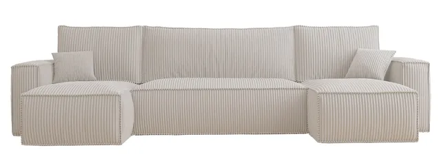 selsey-scarlo-ecksofa-u-mit-schlaffunktion-und-stauraum-hellbeige-cord image 1