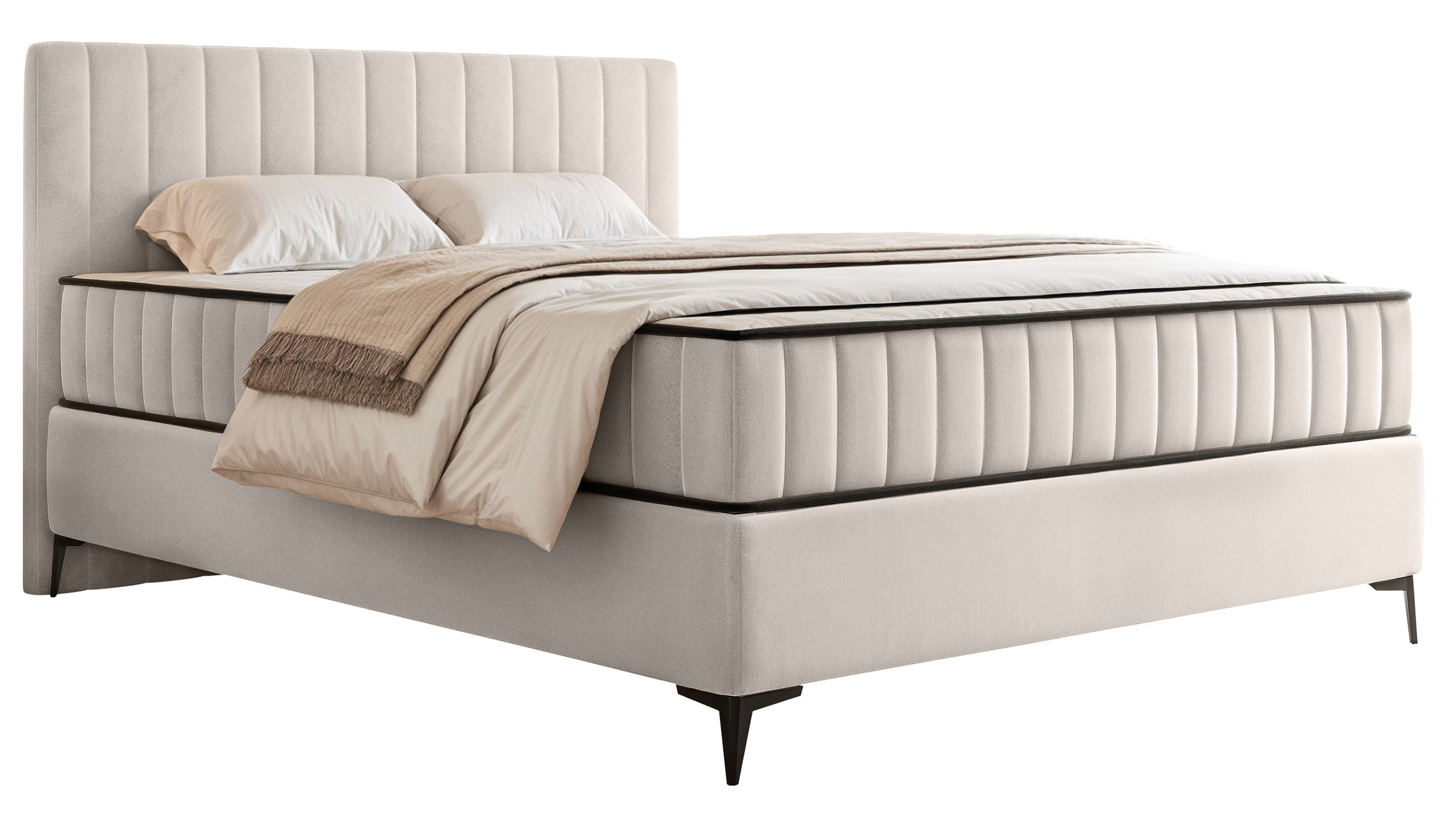 selsey-mufasso-kontinentalbett-140x200-cm-hellbeiger-velours-mit-stauraum image 1