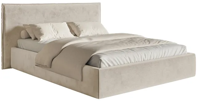 selsey-softie-polsterbett-160x200-cm-beige-hydrophober-samt-mit-stauraum-metallr image 1