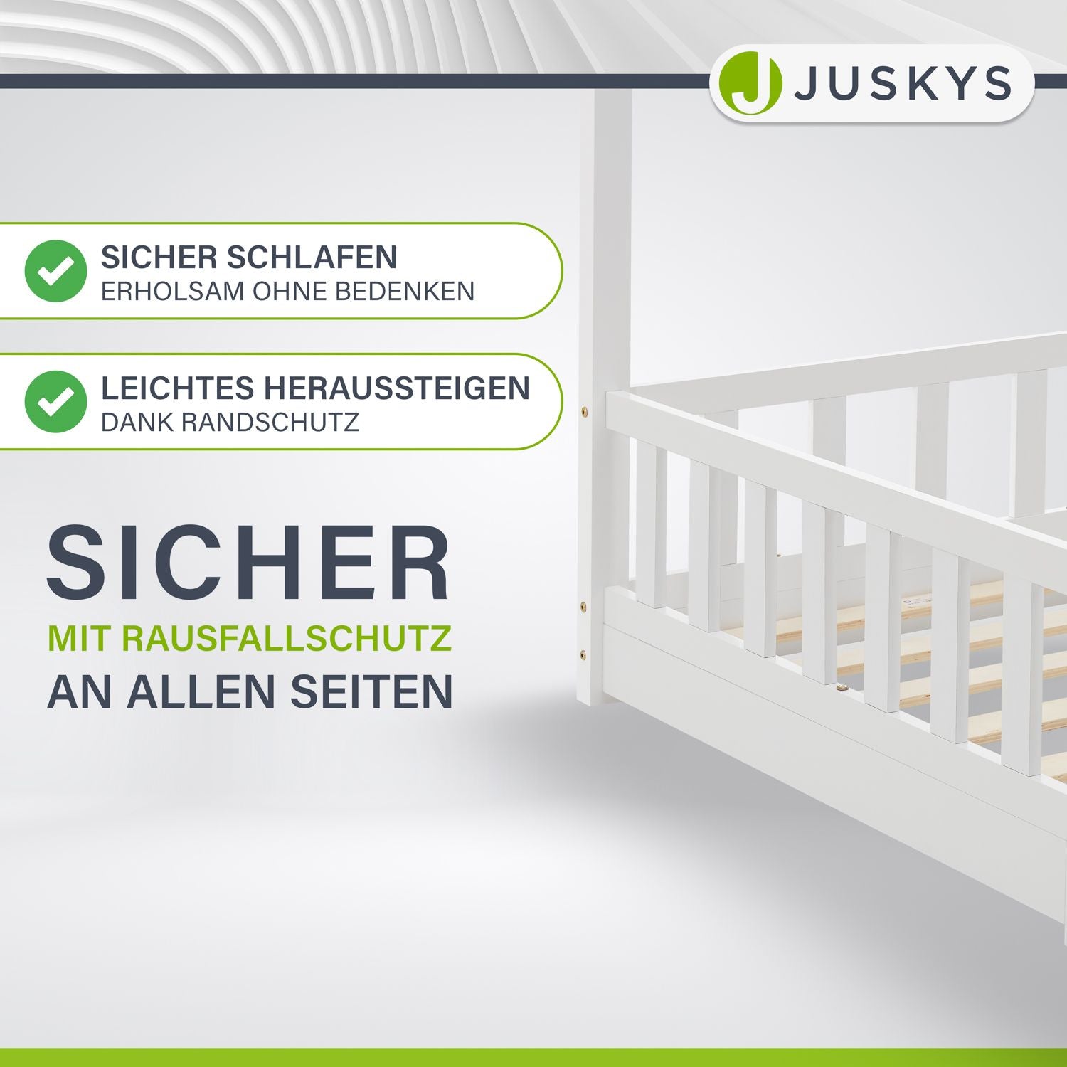 juskys-kinderbett-marli-90-x-200-cm-hausbett-wei-mit-rausfallschutz-lattenrost-u image 5