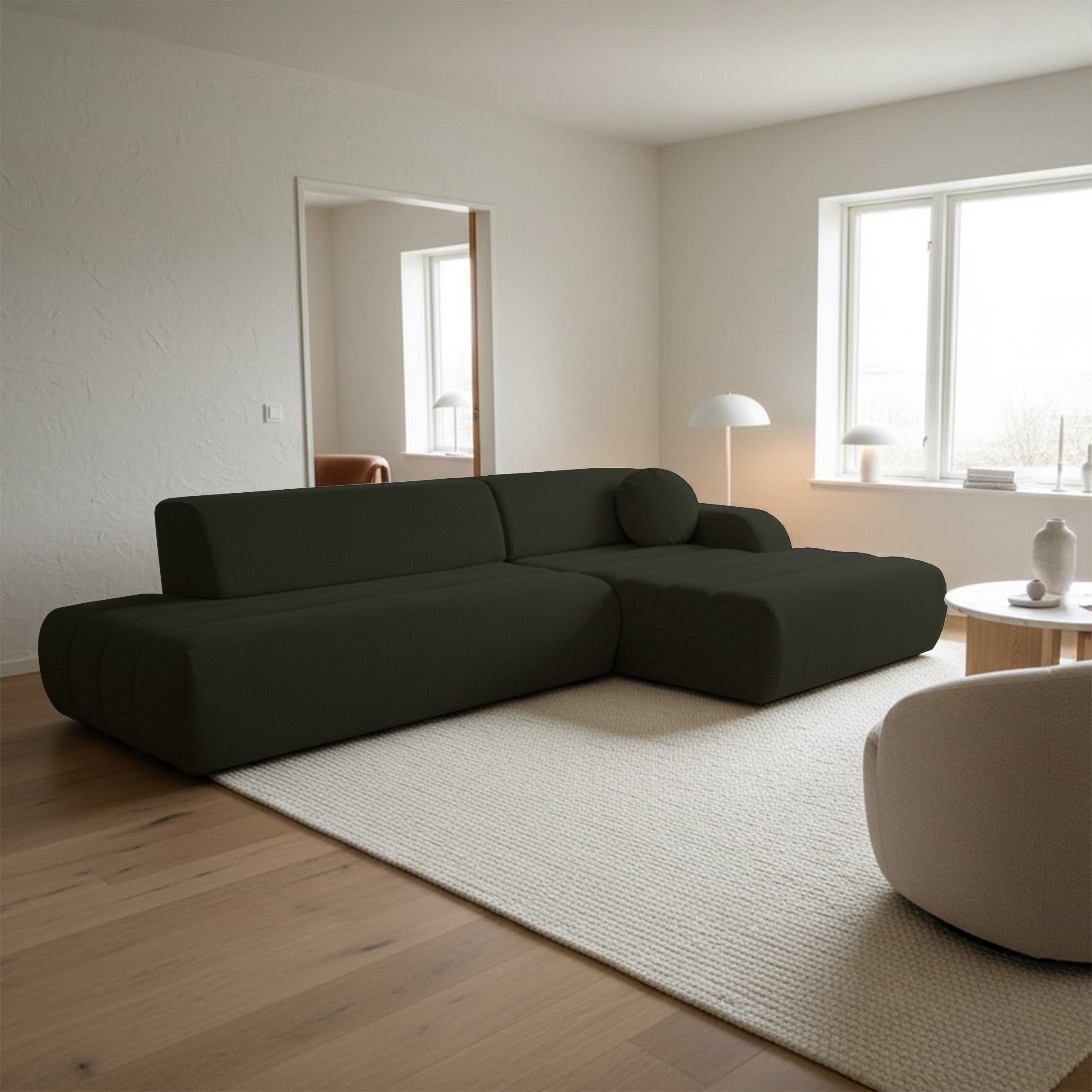 selsey-arione-ecksofa-mit-schlaffunktion-l-rechts-gr-ner-chenille-mit-stauraum image 2