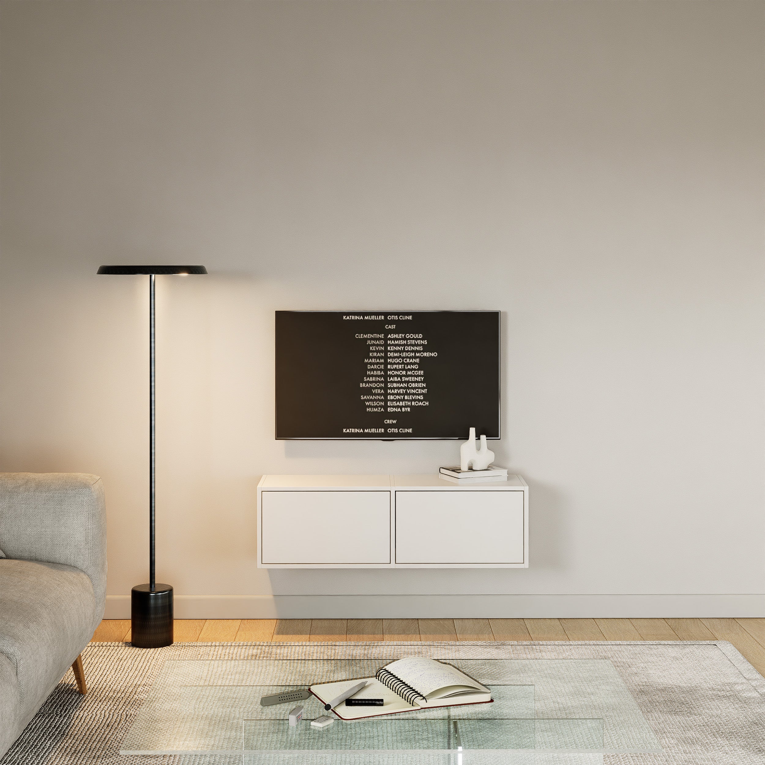 selsey-framme-h-ngender-tv-schrank-100-cm-mit-2-klappen-wei image 2