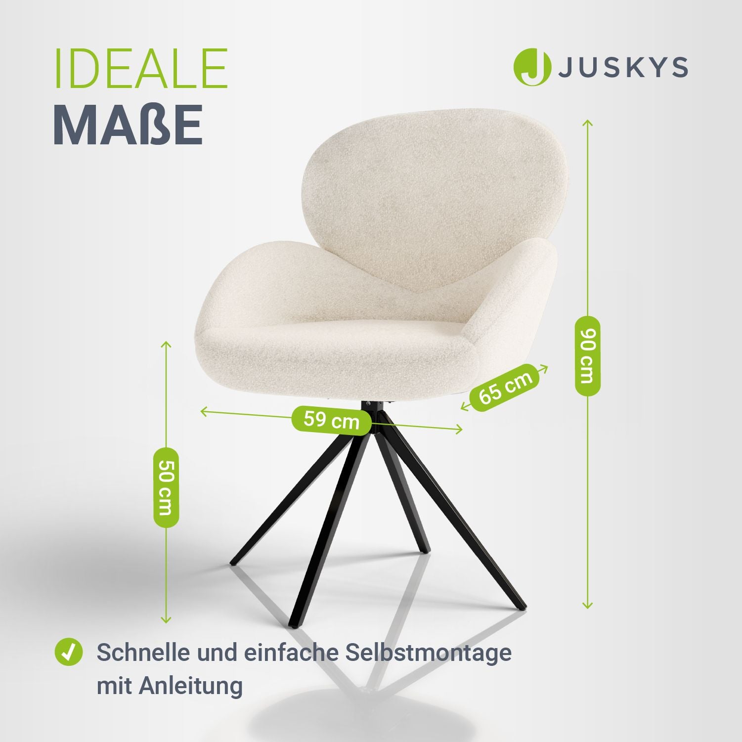 juskys-drehstuhl-albano-boucl-creme-esszimmerstuhl-360 image 4