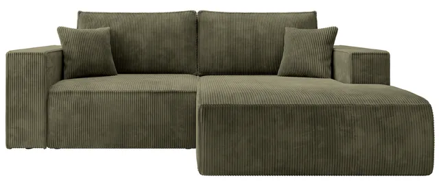selsey-farese-mini-ecksofa-mit-schlaffunktion-rechts-olivgr-n-cord image 1