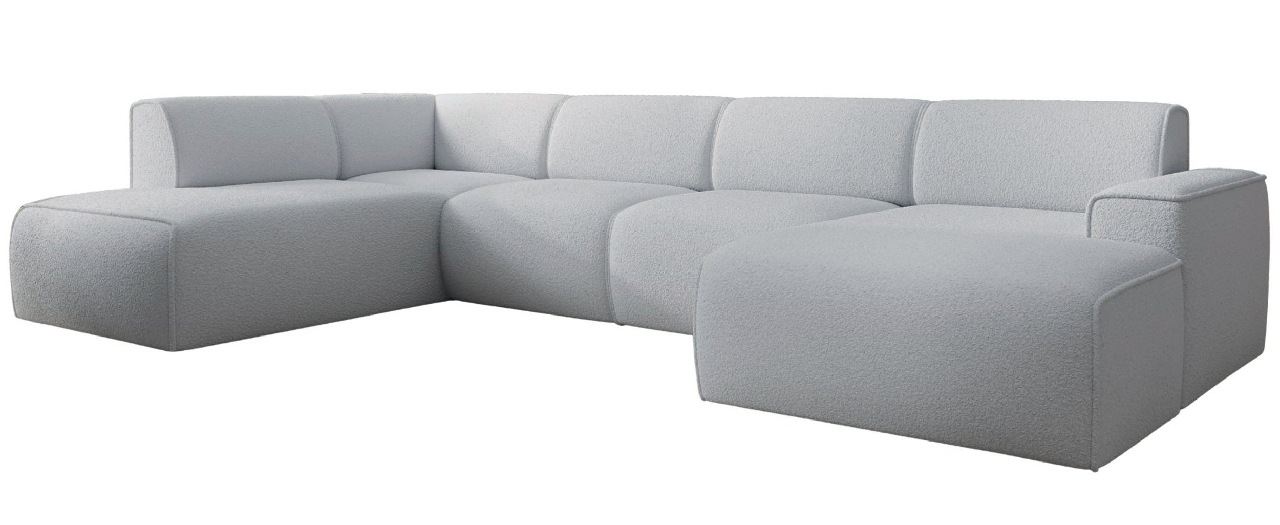 selsey-bouvi-ecksofa-u-f-rmig-linksseitig-hellgrauer-boucl-stoff image 4