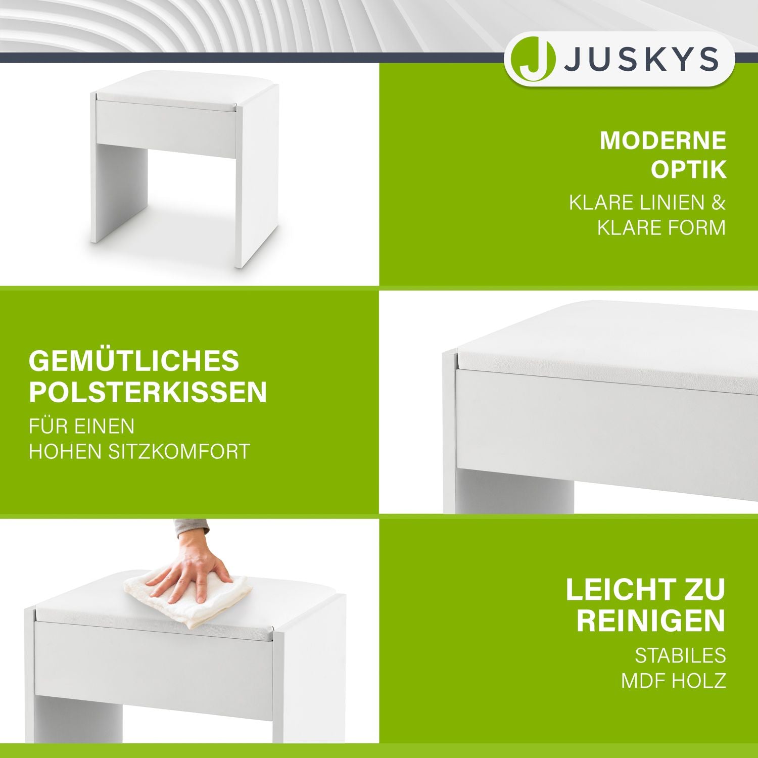 juskys-schminktisch-hocker-melly-sitzhocker-wei-mit-kunstleder-kissen image 3