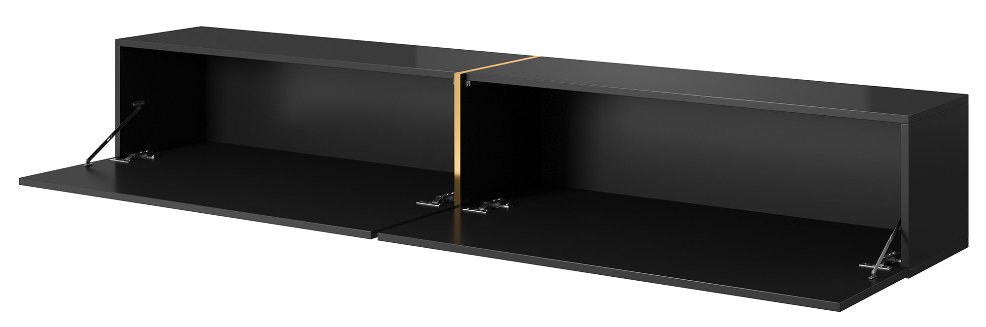 selsey-bisira-tv-schrank-200-cm-schwarz-mit-goldenem-einsatz image 5