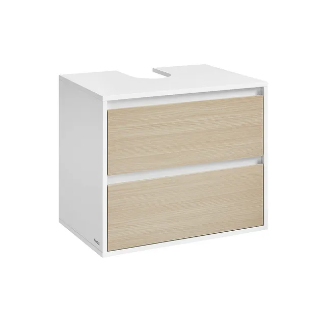 vasagle-bbk501k01-waschbeckenunterschrank-h-ngend-60-cm-2-schubladen-wolkenwei-n image 1