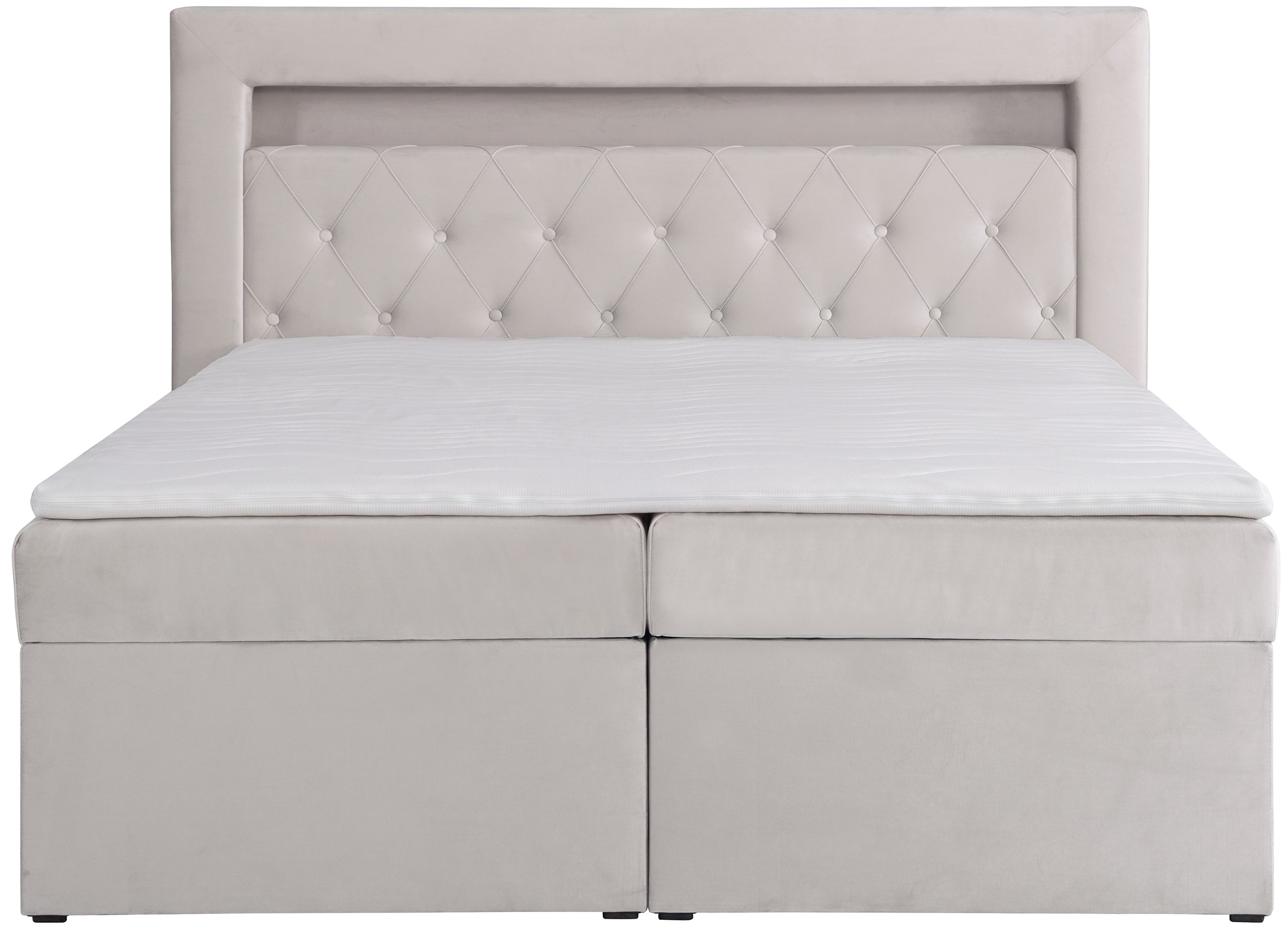 selsey-goldess-kontinentales-bett-180x200-mit-stauraum-und-led-grau-beiges-samt image 5