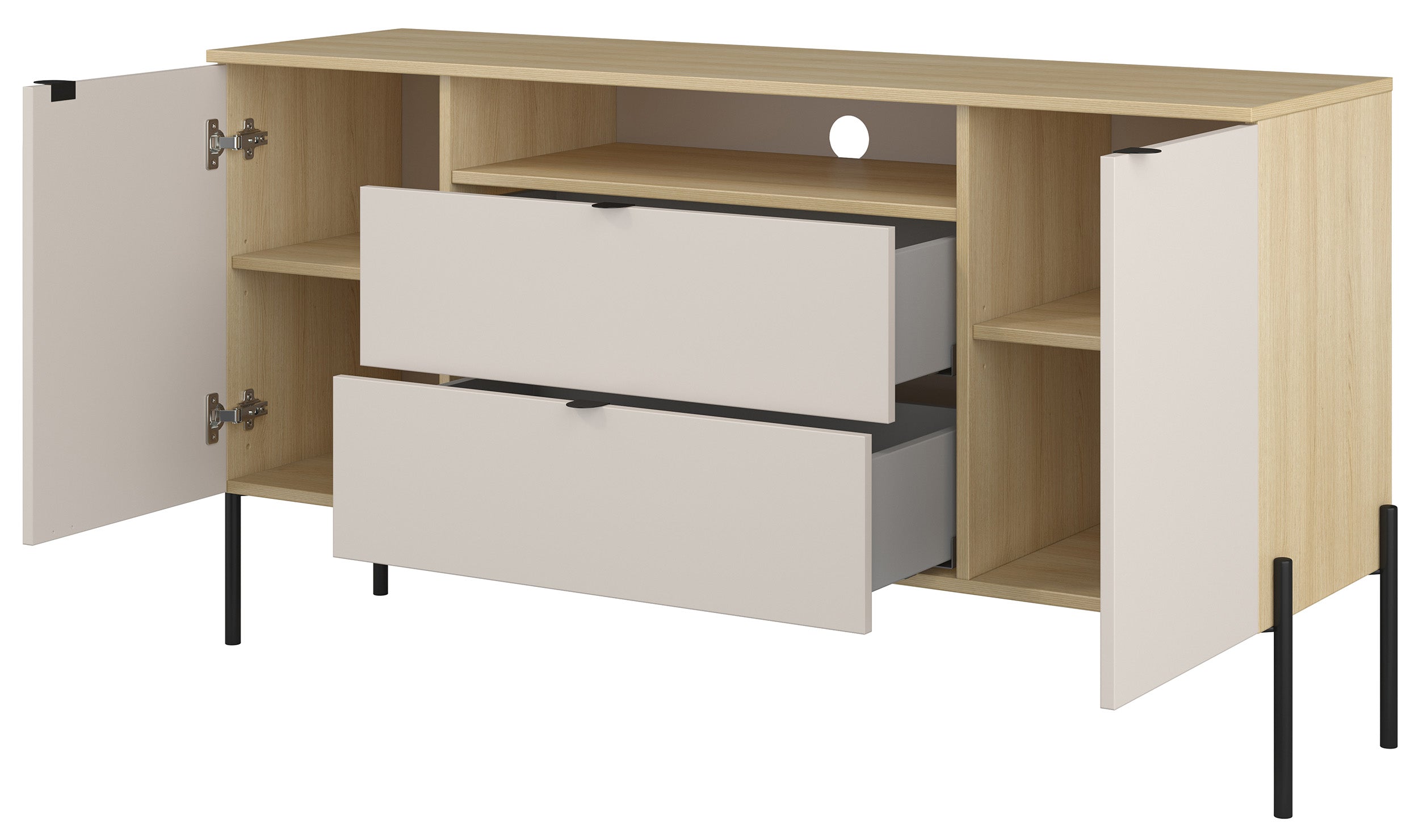 selsey-ore-kommode-140-cm-lindberg-eiche-kaschmir-2-t-ren-2-schubladen image 3