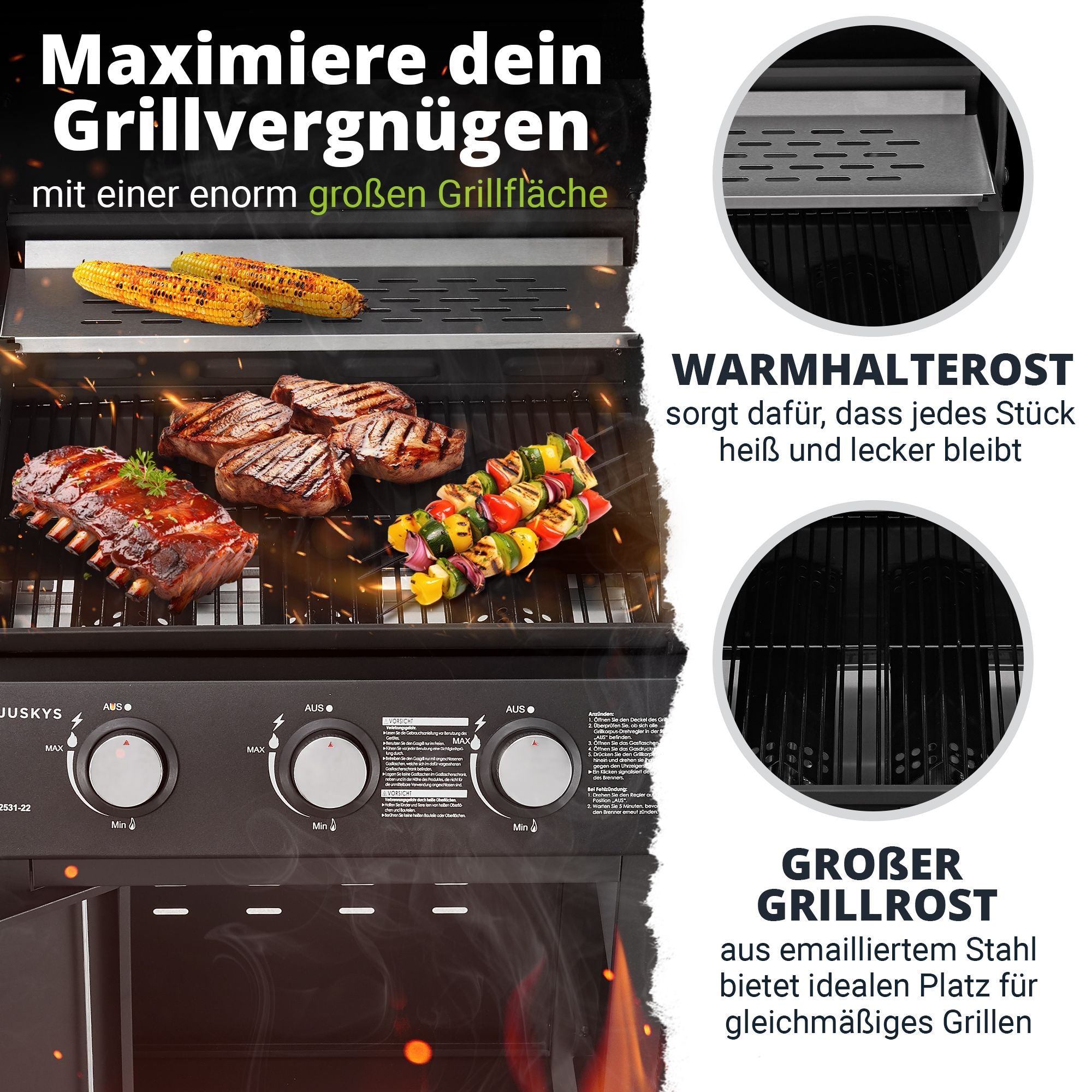 juskys-bbq-gasgrill-louisiana-3-brenner-grillwagen-mit-plane image 3