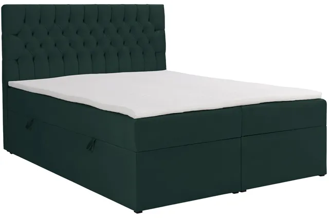 selsey-daissy-kontinentales-bett-140x200-cm-mit-stauraum-und-topper-flaschengr-n image 1