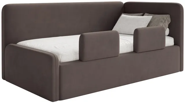 selsey-fanklo-jugendbett-120x200-cm-rechtsseitig-brauner-velours-mit-matratze-un image 1