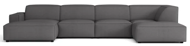selsey-sellmo-u-form-ecksofa-modular-rechts-mit-hocker-dunkelgrau-chenille-hydro image 1