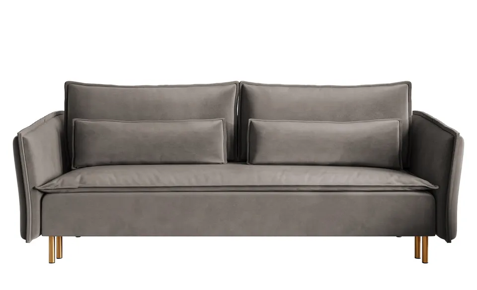 selsey-ummo-dreisitziges-schlafsofa-in-grau-mit-stauraum-hydrophober-samt-golden image 1