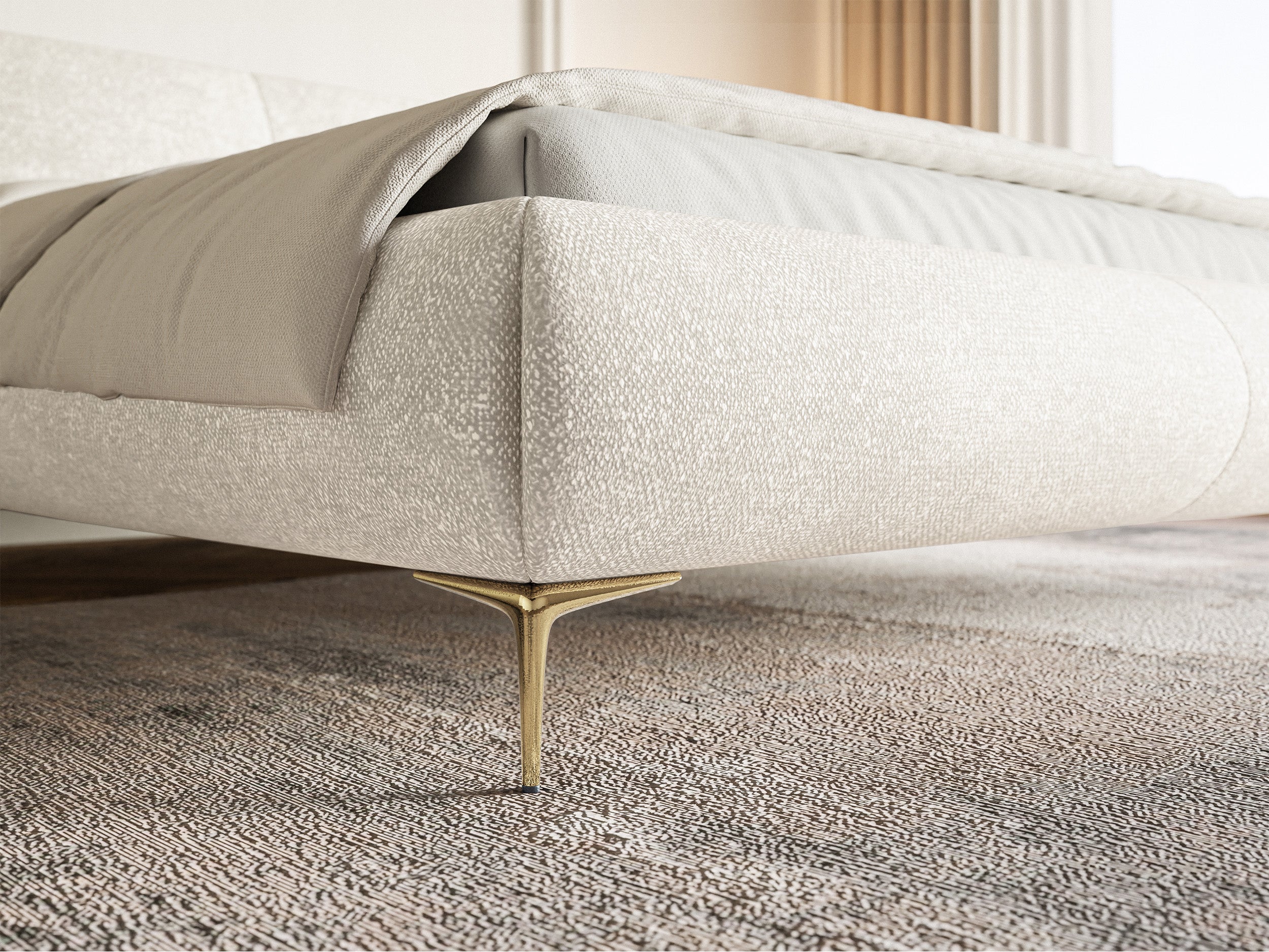 selsey-ovalle-polsterbett-180x200-cm-creme-chenille-goldene-beine image 4