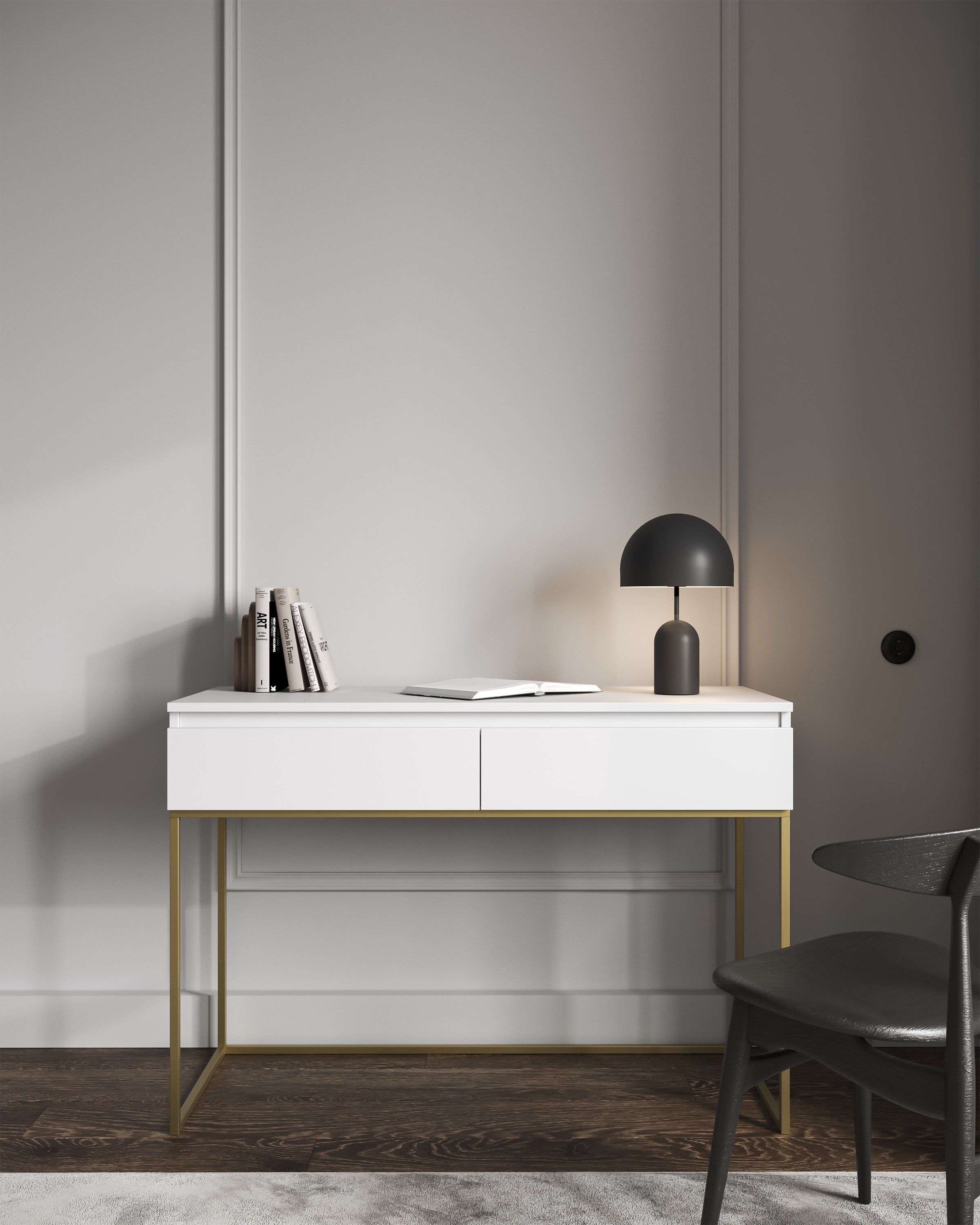 selsey-bemmi-schminktisch-mit-schubladen-wei-mit-goldenen-beinen image 3