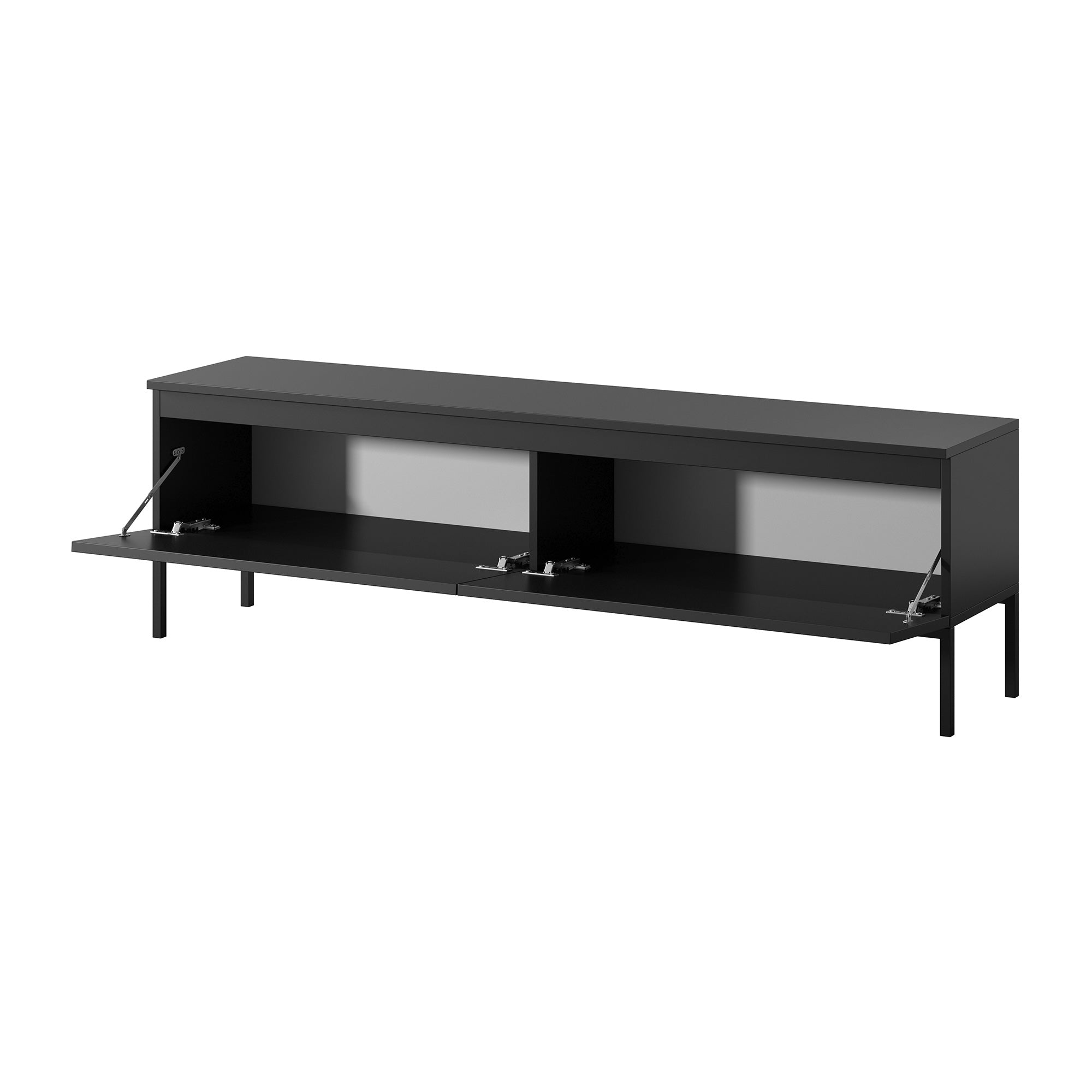 selsey-tv-schrank-bemmi-150-cm-schwarz-mit-schwarzen-stahlbeinen image 3
