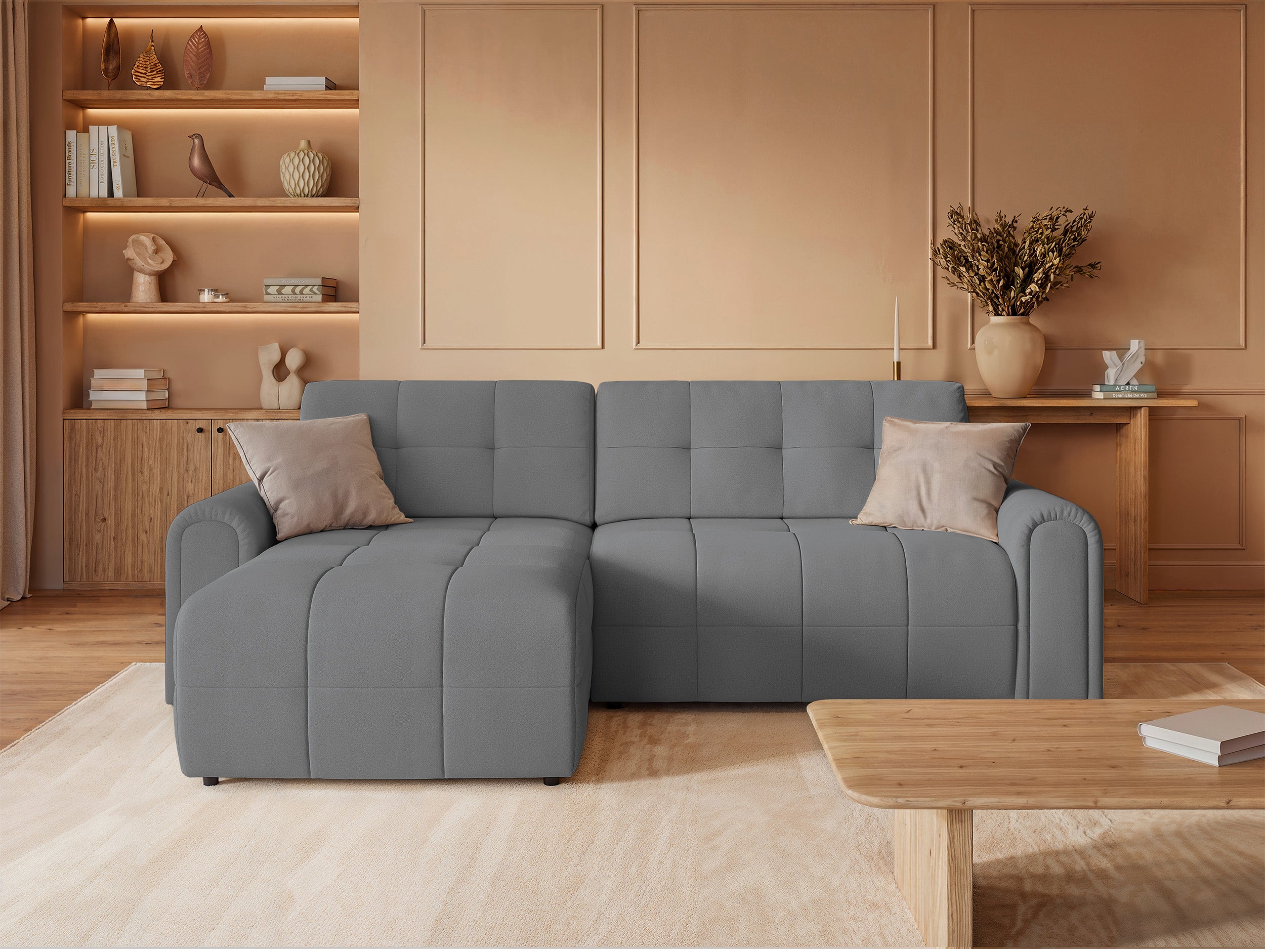 selsey-simolla-ecksofa-l-links-mit-schlaffunktion-und-stauraum-grauer-chenille image 2
