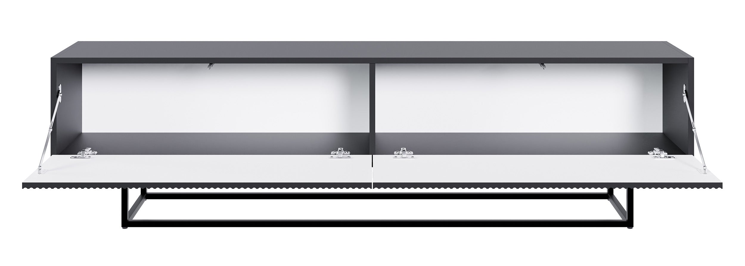 selsey-veldio-tv-schrank-175-cm-mit-gefr-ster-front-schwarz-mit-schwarzen-beinen image 2