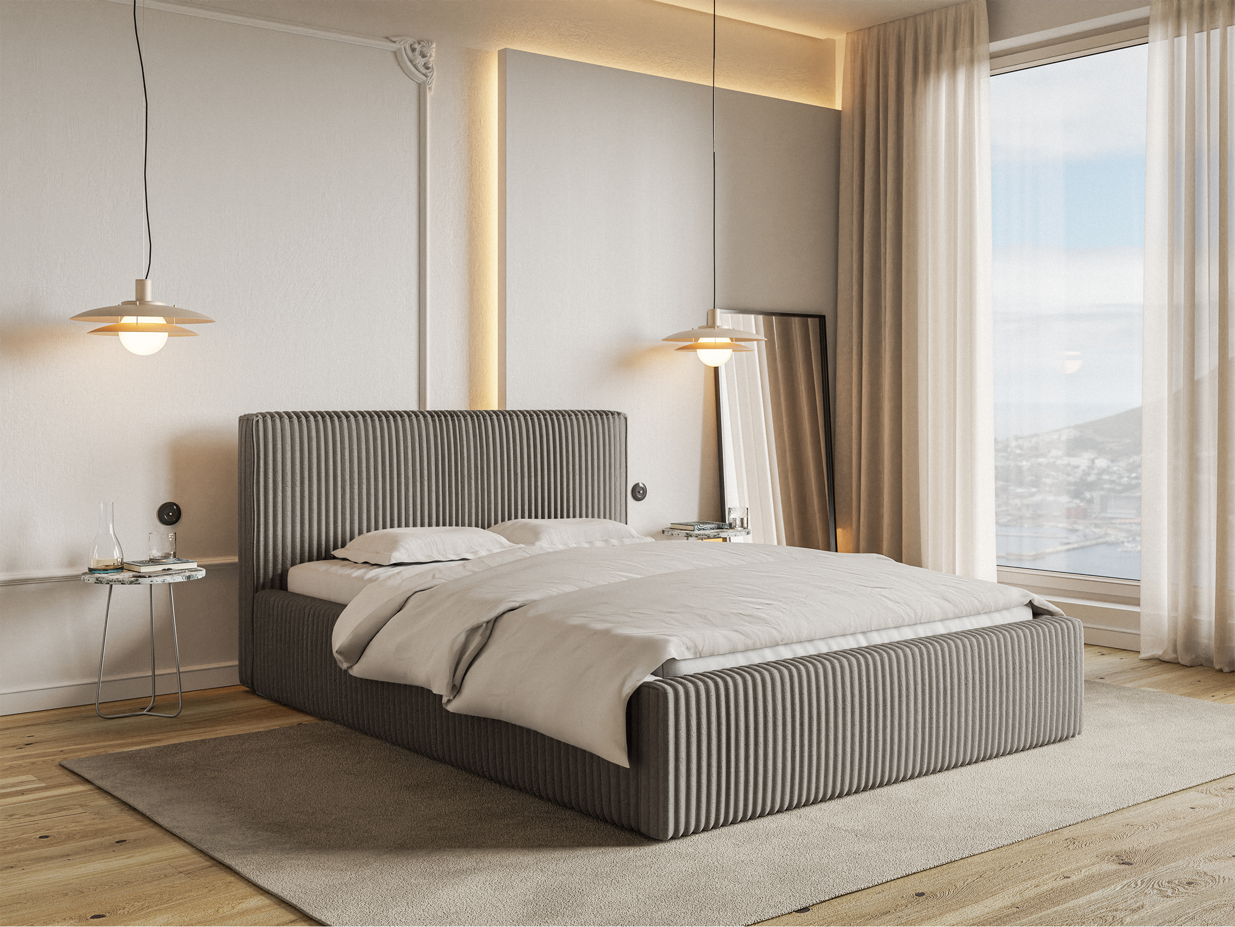 selsey-tilio-polsterbett-160x200-cm-mit-stauraum-grau-beige-cord image 3