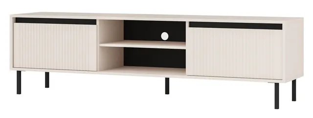 selsey-osaka-tv-schrank-179-cm-sandbeige-mit-zwei-schubladen-schwarze-beine image 1