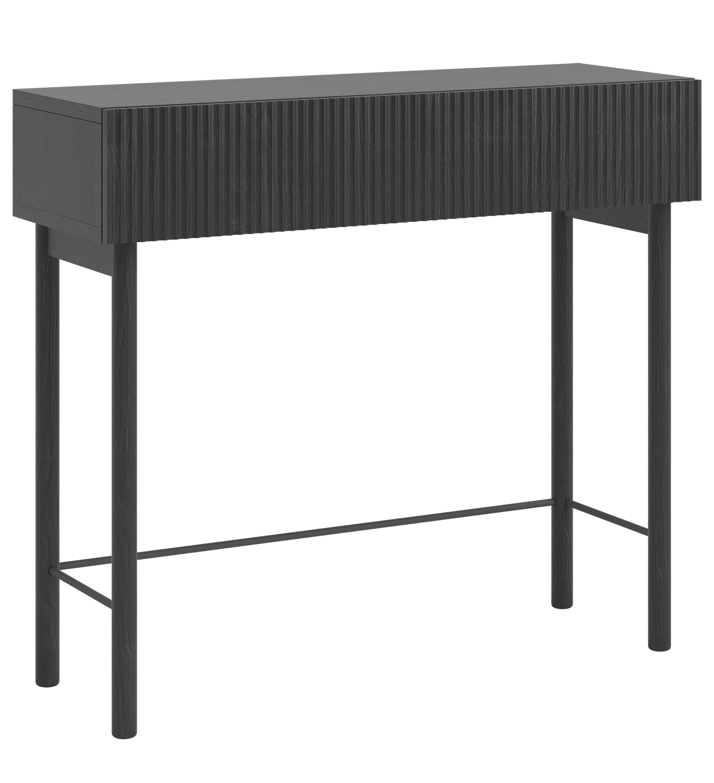 selsey-nolie-konsole-90-cm-mit-schublade-portland-esche-schwarz image 1