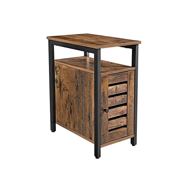 vasagle-beistelltisch-mit-t-r-beistelltisch-mit-schrank-industriestil image 1