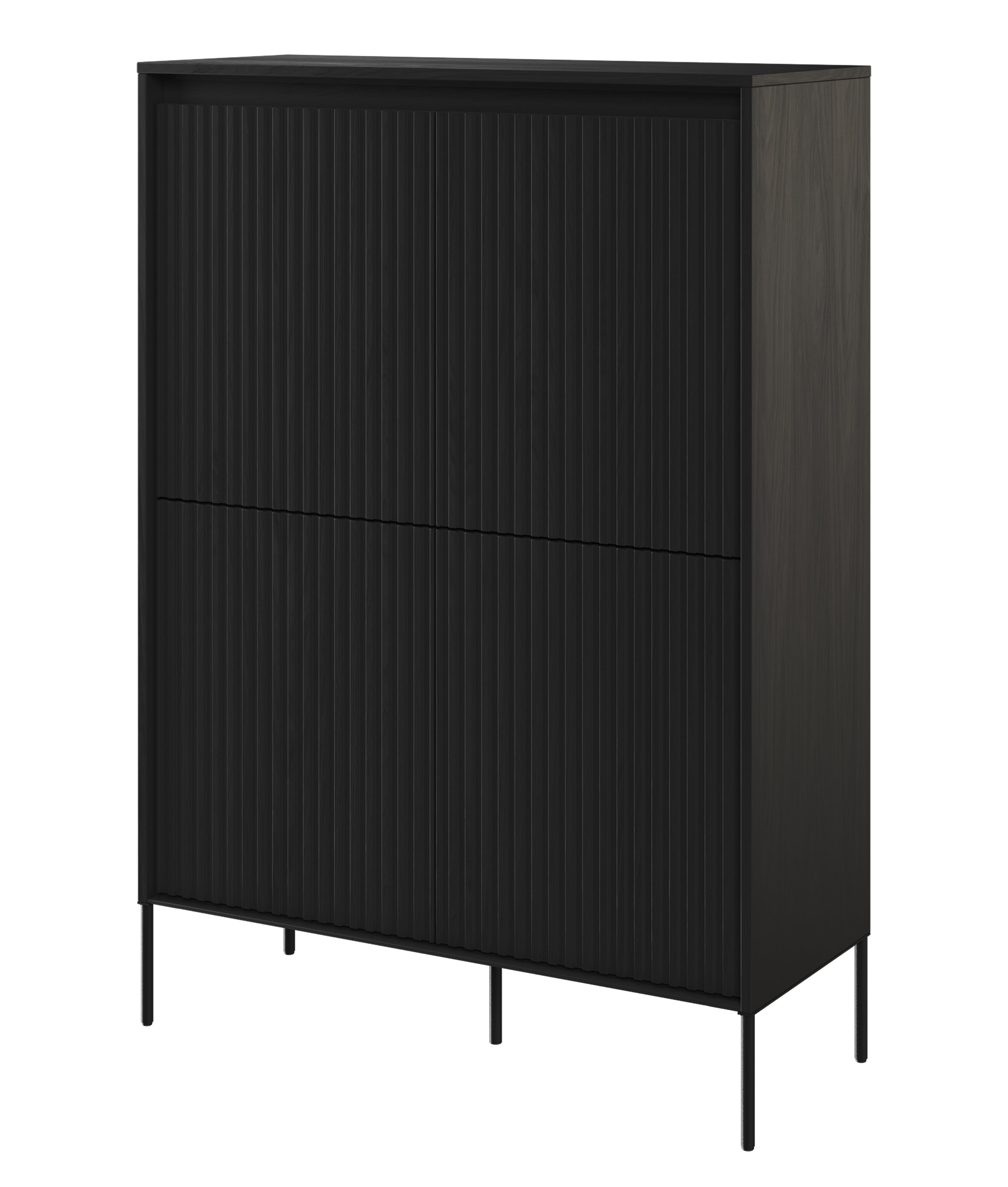 selsey-trend-hohe-kommode-98-cm-viert-rig-mit-led-schwarz image 1