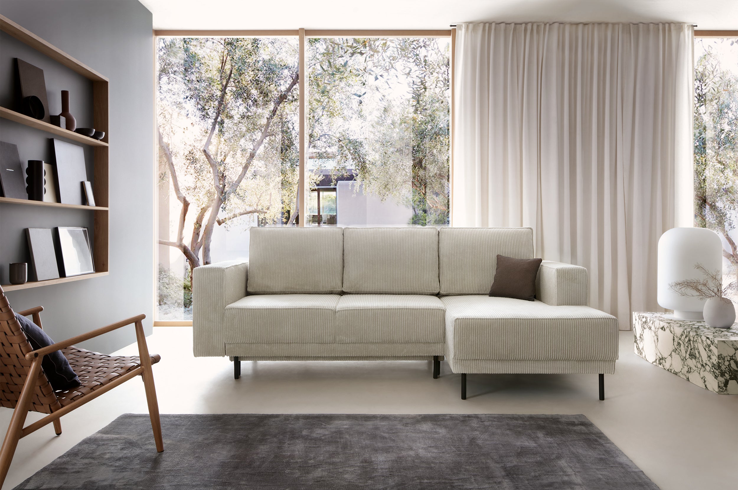 selsey-rodario-mini-ecksofa-mit-schlaffunktion-und-stauraum-l-form-rechts-hellbe image 2