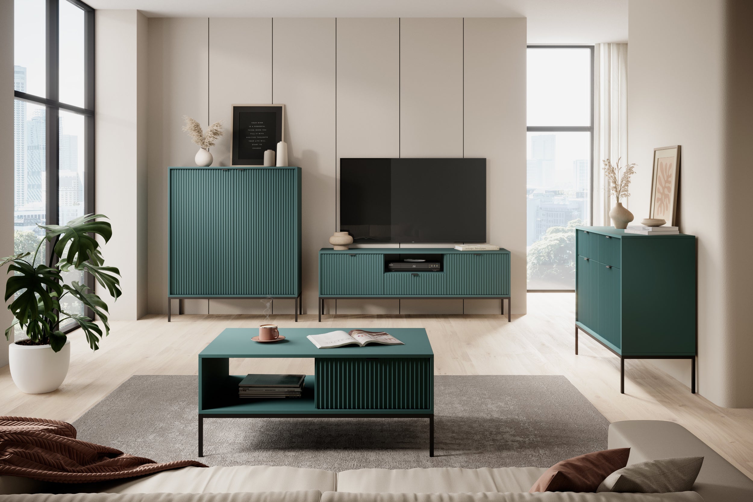 selsey-vellore-tv-schrank-154-cm-gr-n-mit-gerillten-fronten-schwarzen-griffen-un image 3
