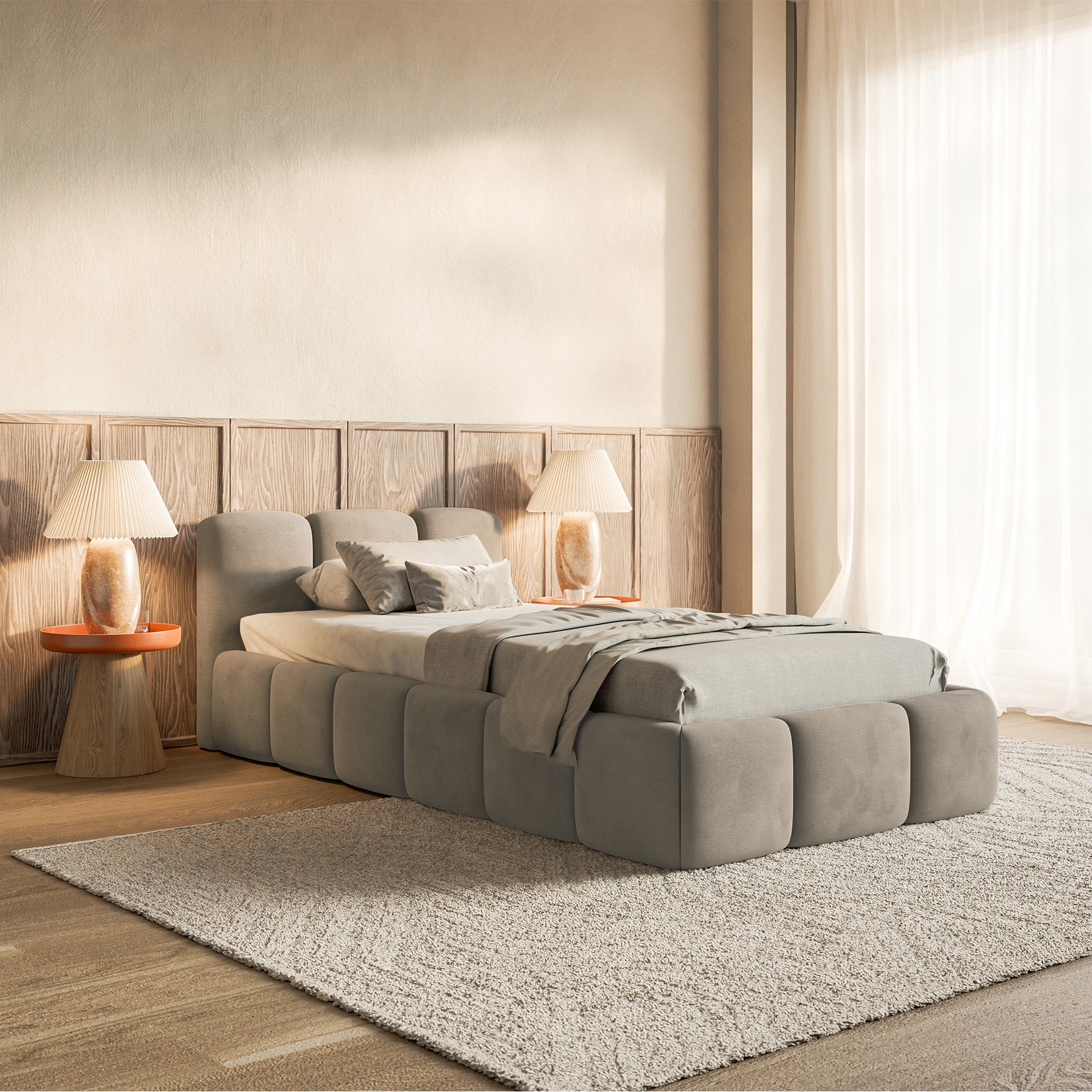 selsey-cloudy-low-polsterbett-90x200-cm-grau-beige-velours-wasserabweisend image 2