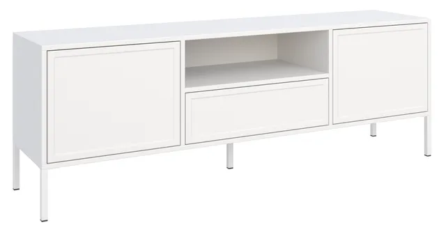 selsey-velveto-tv-schrank-160-cm-zweifl-gelig-mit-schublade-und-nische-wei image 1