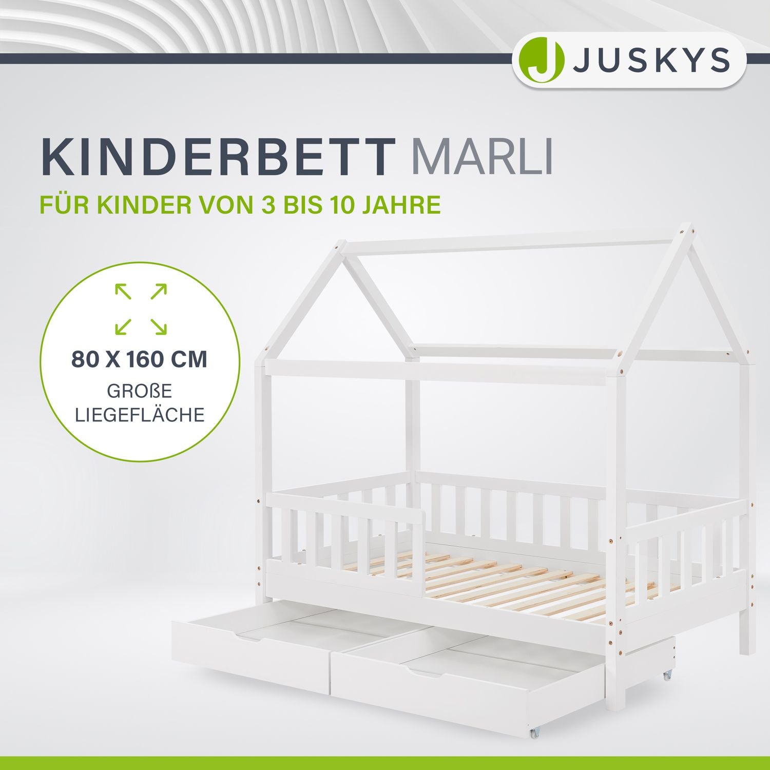 juskys-kinderbett-marli-hausbett-80-x-160-cm-wei-mit-bettkasten image 4