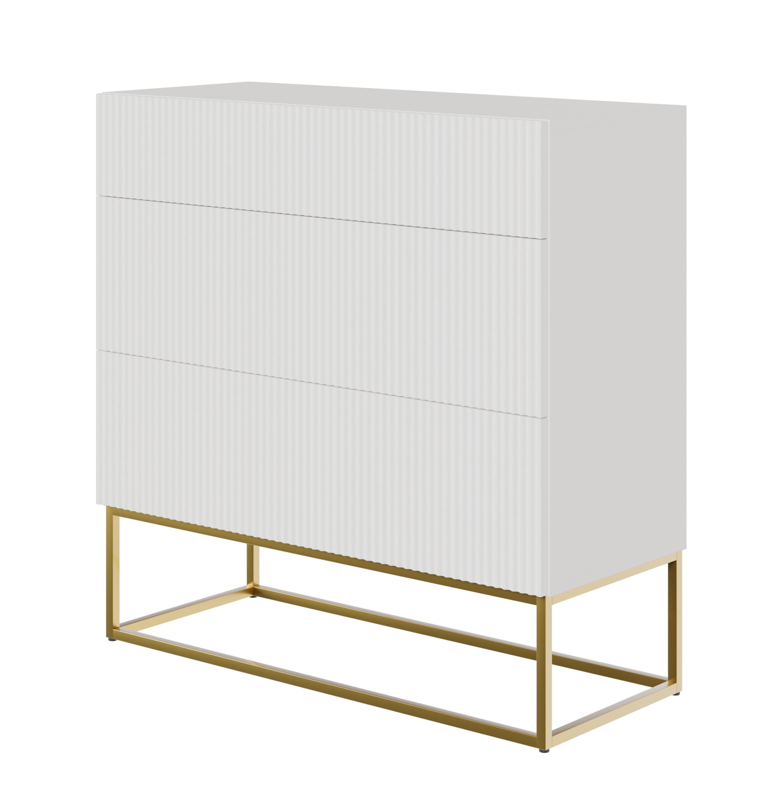 selsey-veldio-kommode-90-cm-mit-3-schubladen-und-gefr-ster-front-wei-mit-goldene image 3