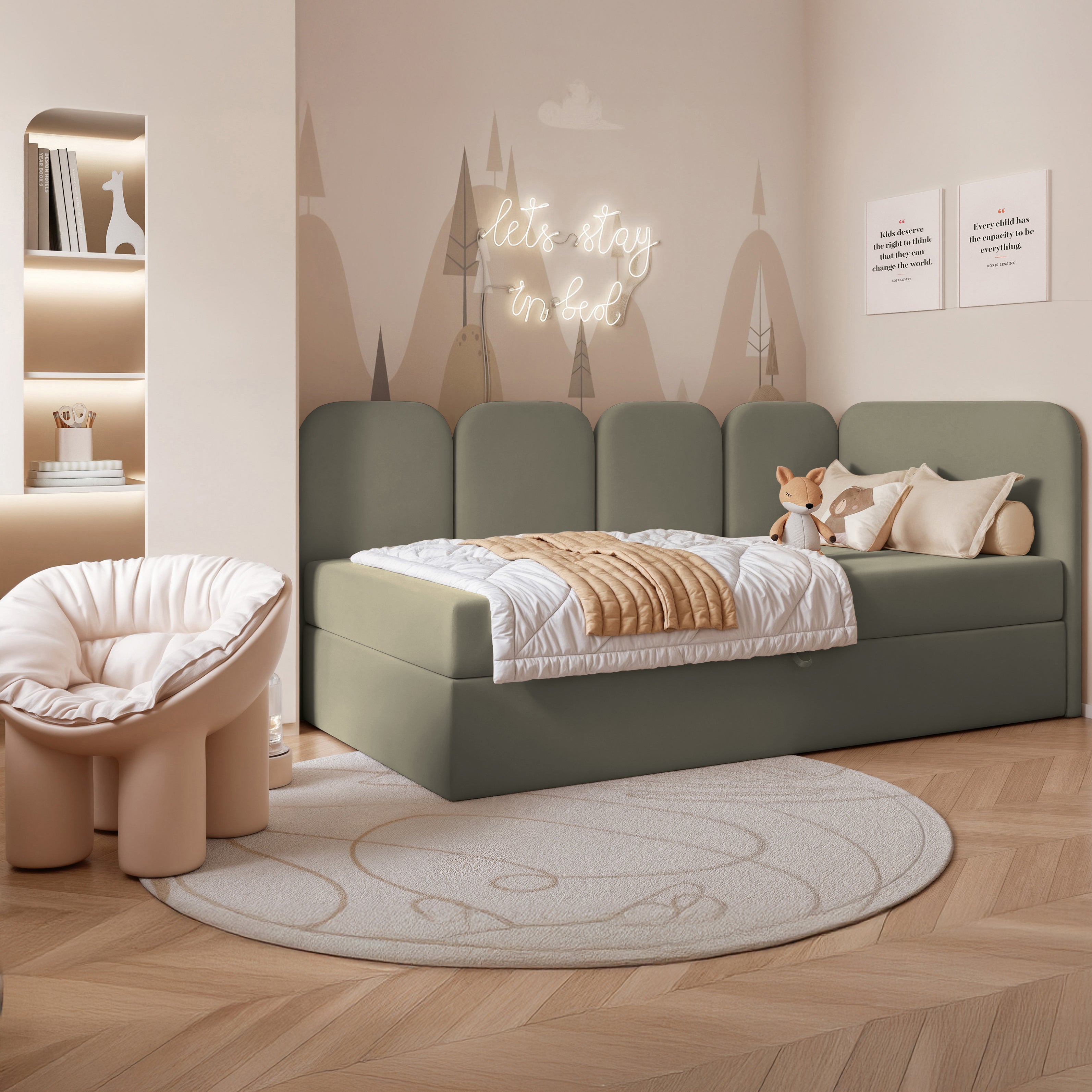 selsey-nubini-jugendbett-90x200-cm-rechtsseitig-mit-stauraum-salbeigr-ner-velour image 2