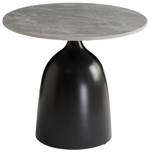 selsey-granive-couchtisch-rund-50-cm-graue-steinplatte-schwarzes-gestell image 1