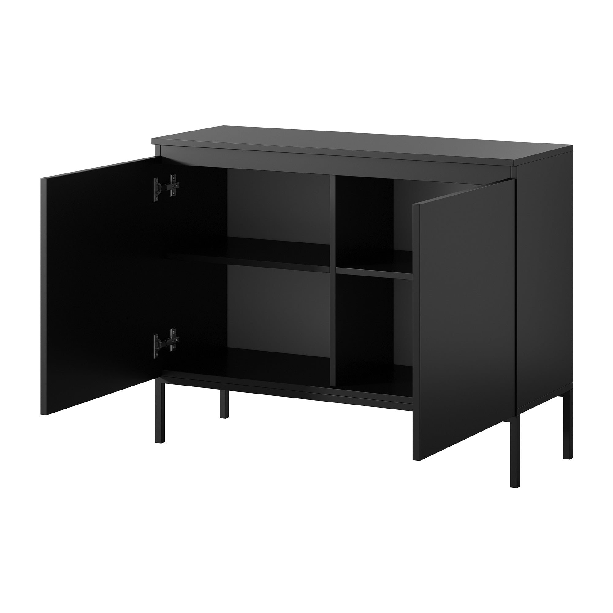 selsey-bemmi-kommode-100-cm-zweit-rig-schwarz-mit-schwarzen-beinen image 2