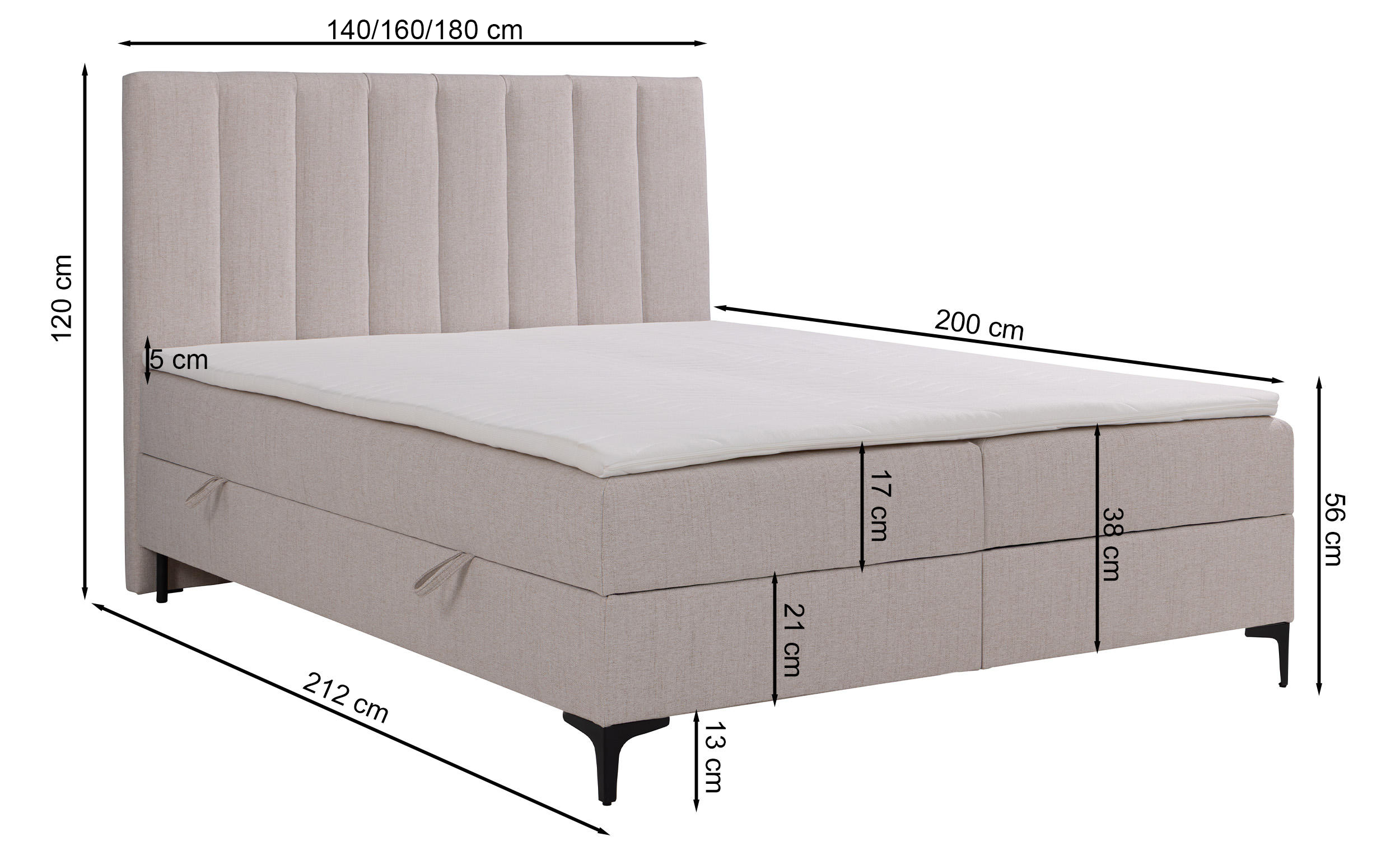 selsey-lorentes-kontinentalbett-160x200-cm-hellgraues-geflecht-mit-stauraum-und- image 8