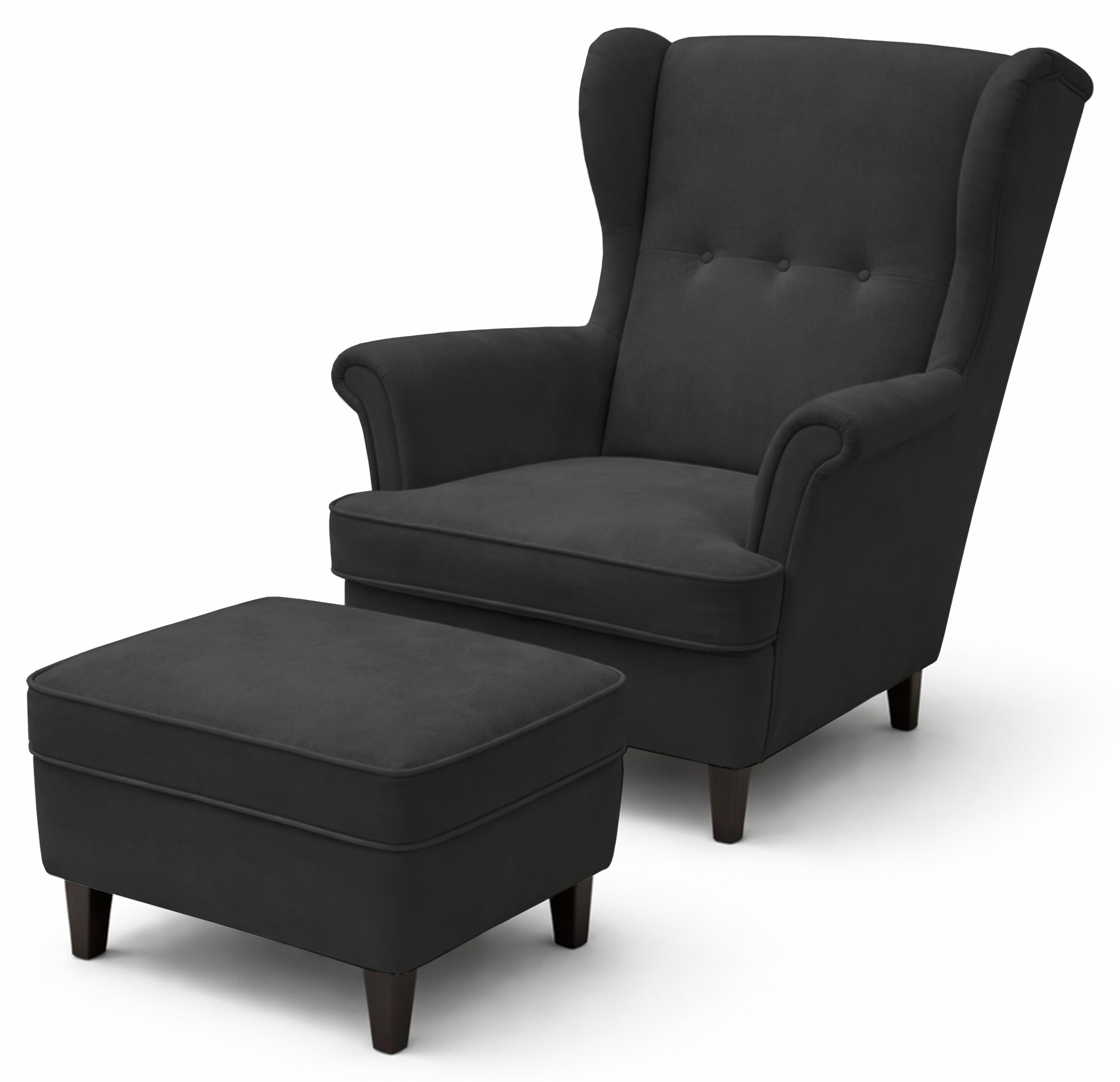 selsey-malmello-ohrensessel-mit-fu-hocker-anthrazit-velours-schwarze-beine image 1