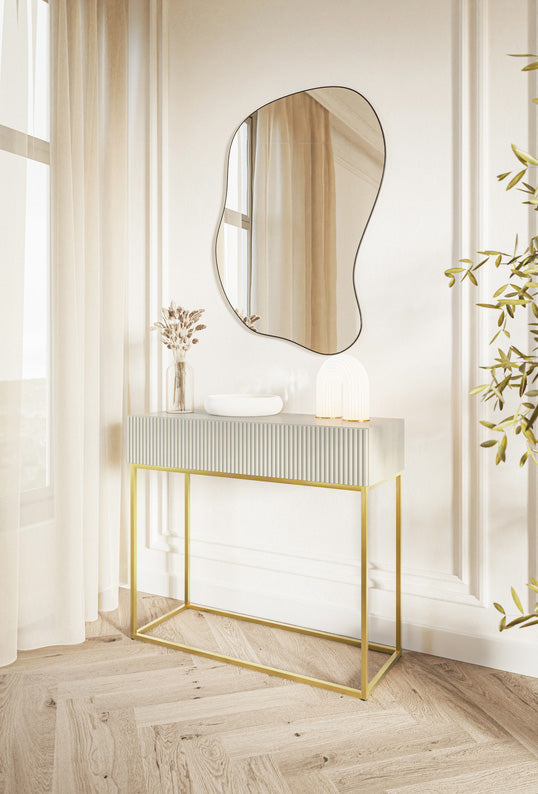 selsey-veldio-konsole-90-cm-mit-schublade-und-gefr-ster-front-grau-beige-mit-gol image 3