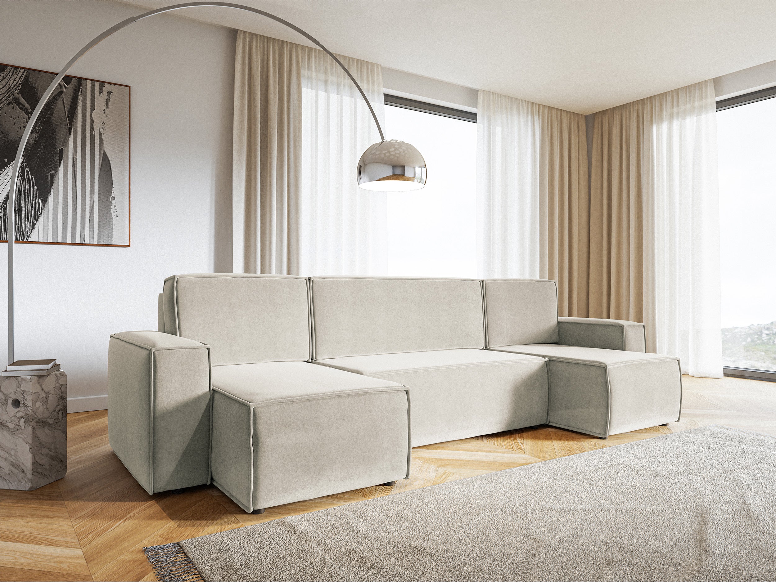 selsey-copertino-u-ecksofa-mit-schlaffunktion-und-stauraum-hellbeige-samtvelours image 3