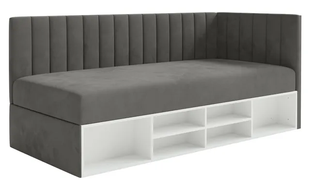 selsey-ventrio-jugendbett-90x200-cm-rechts-mit-stauraum-und-regalen-dunkelgrauer image 1