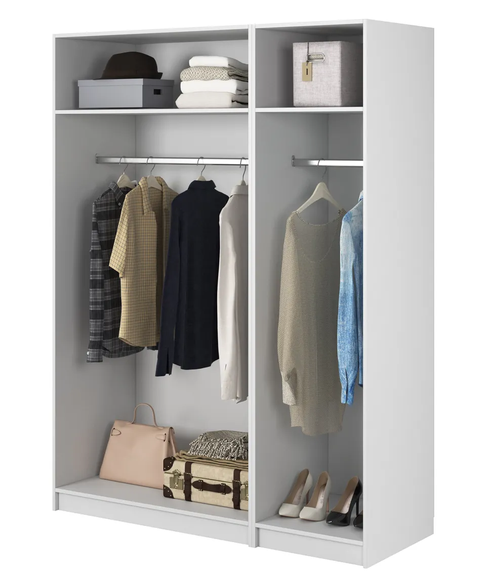 selsey-kaspe-kleiderschrank-150-cm-wei-mit-zwei-stangen image 1