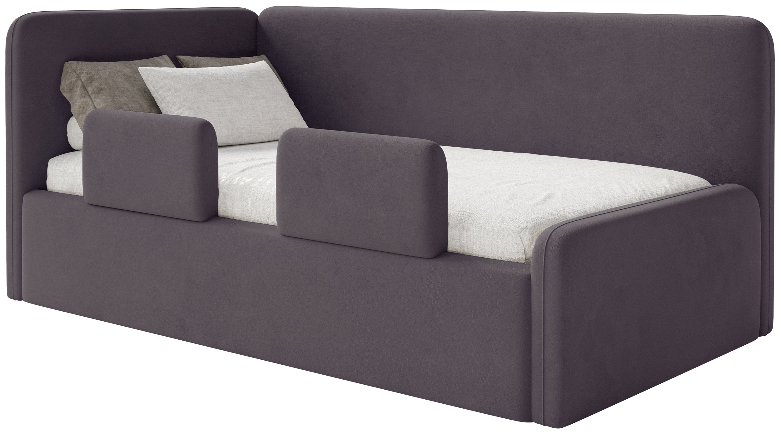 selsey-fanklo-jugendbett-90x200-cm-links-violett-velours-mit-matratze image 1